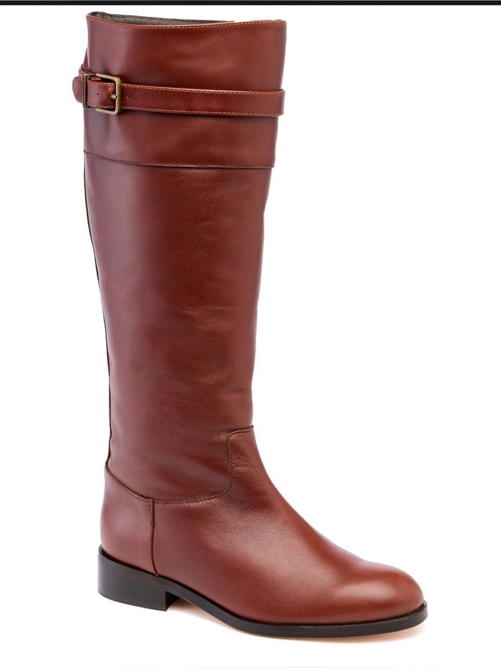 Knee-High Leather Millbrook Riding Boots in Chestnut Brown